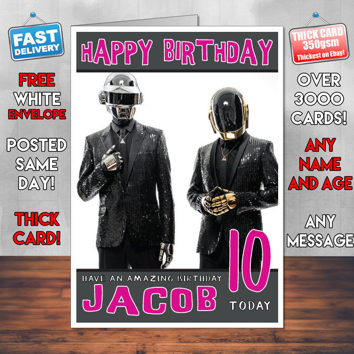 Personalised Daft Punk Celebrity Inspired Style Birthday Card (SA) (2)