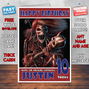 Personalised Dark Music Reaper Skeleton Celebrity Inspired Style Birthday Card (SA)