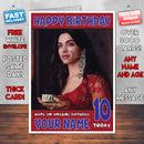 Personalised Deepika Padukone 9 INSPIRED THEME Celebrity Birthday Card (SA)