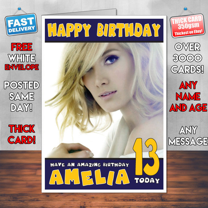 Personalised Delta Goodrem 1 Celebrity Inspired Style Birthday Card (SA)