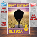 Personalised Despicable Me 2 Gru And Minions Style Inspired Cartoon Birthday Card (SA)