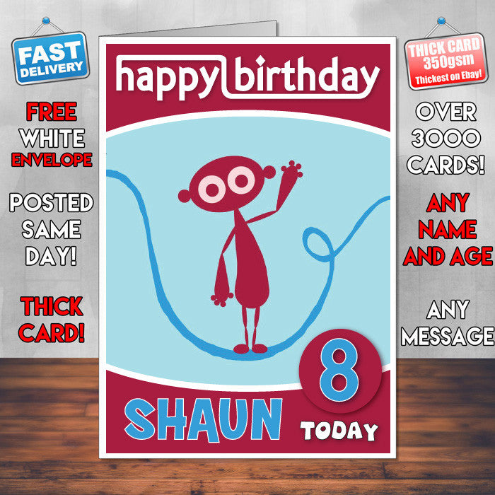 Personalised Dipdap 1 Style Theme Personalised Kidshows Birthday Card (SA)