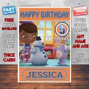 Personalised Doc Mcstuffins 10 Style Theme Personalised Kidshows Birthday Card (SA)