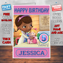 Personalised Doc Mcstuffins 3 Style Theme Personalised Kidshows Birthday Card (SA)