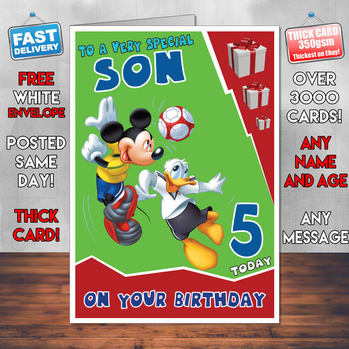 Personalised Donald Duck And Micky Mouse Birthday Card (SA)