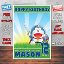 Personalised Doraemon Style Inspired Cartoon Birthday Card (SA)