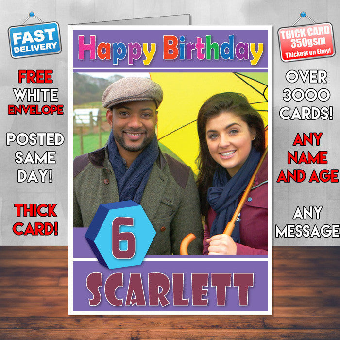 Personalised Down On The Farm 1 Style Theme Personalised Kidshows Birthday Card (SA)