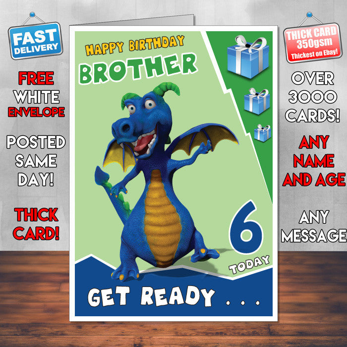 Personalised Dragon Final Pose Birthday Card (SA) – Personalised Dragon Final Pose Birthday Card