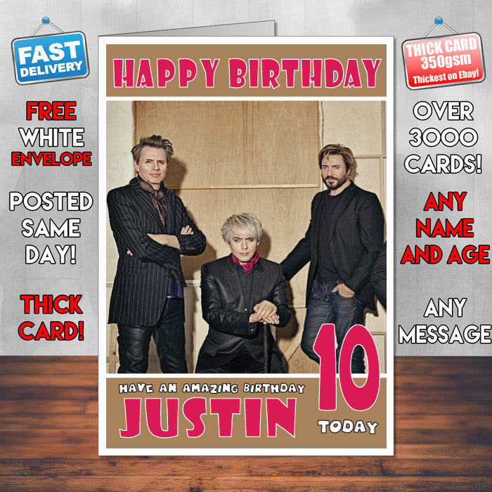 Personalised Duran Duran 1 INSPIRED THEME Music Birthday Card (SA)