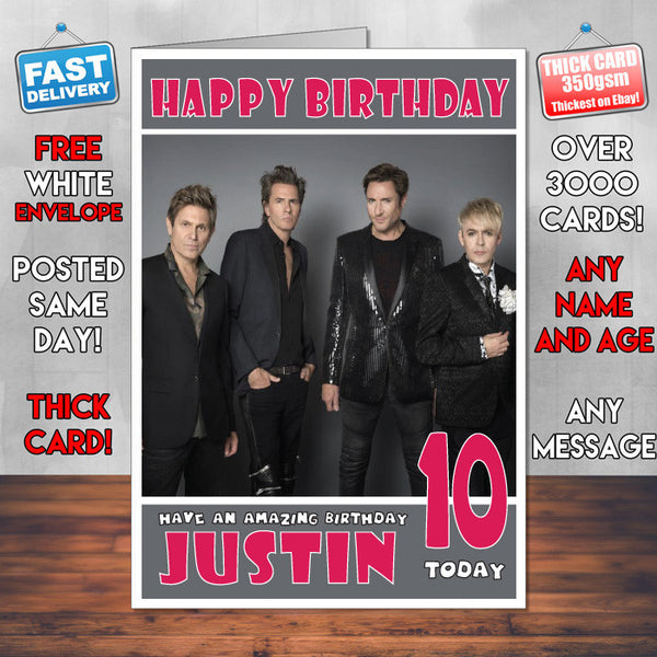 Personalised Duran Duran 2 Inspired Theme Music Birthday Card
