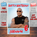 Personalised Dwayne Johnson WWE Inspired Style Birthday Card (SA)