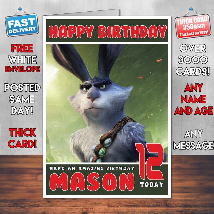 Personalised Easter Bunny Style Inspired Cartoon Birthday Card (SA)
