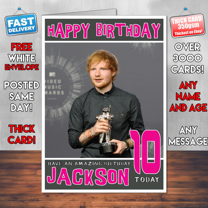 Personalised Ed Sheeran 1 Celebrity Inspired Style Birthday Card (SA)