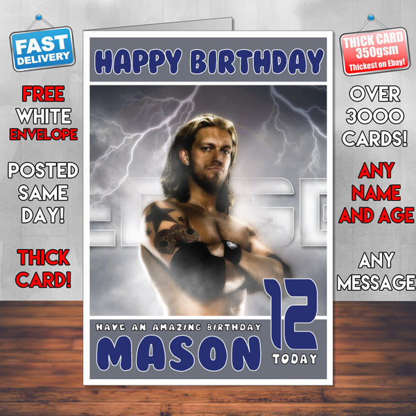 Personalised Edge 1 WWE Inspired Style Birthday Card (SA)