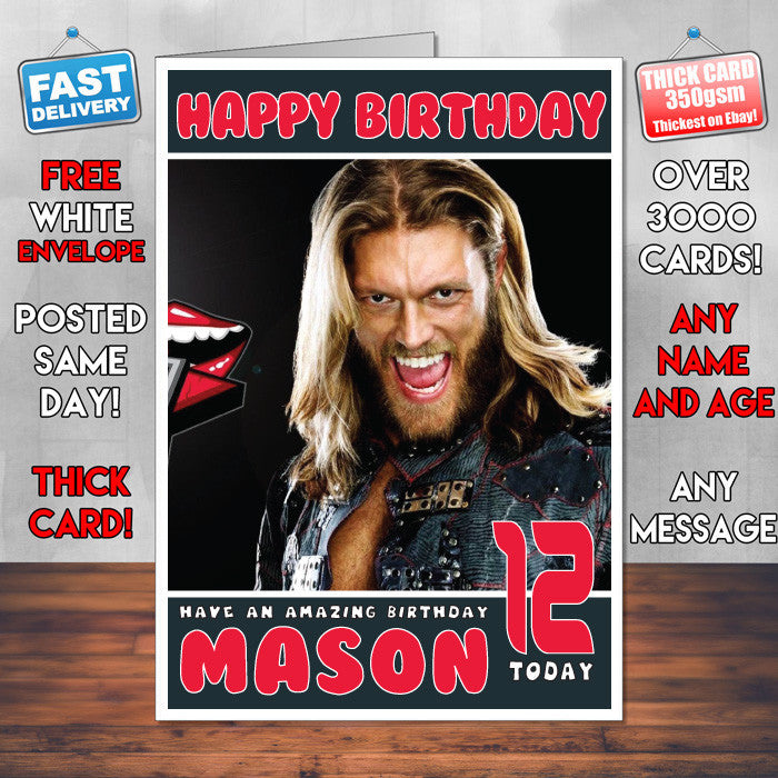 Personalised Edge 2 WWE Inspired Style Birthday Card (SA)
