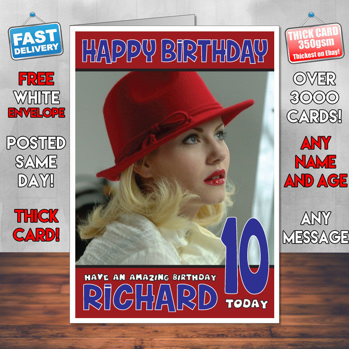 Personalised Elisha Cuthbert 2 INSPIRED THEME Celebrity Birthday Card (SA)