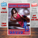 Personalised Elizabeth Hurley 3 INSPIRED THEME Celebrity Birthday Card (SA)