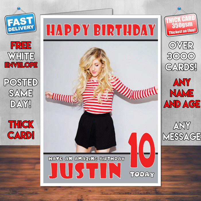 Personalised Ellie Goulding 2 Inspired Theme Music Birthday Card