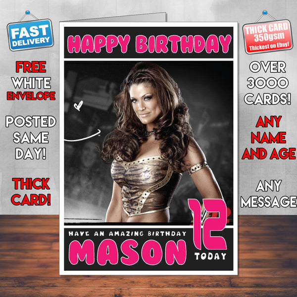 Personalised Eve Torres WWE Inspired Style Birthday Card (SA)