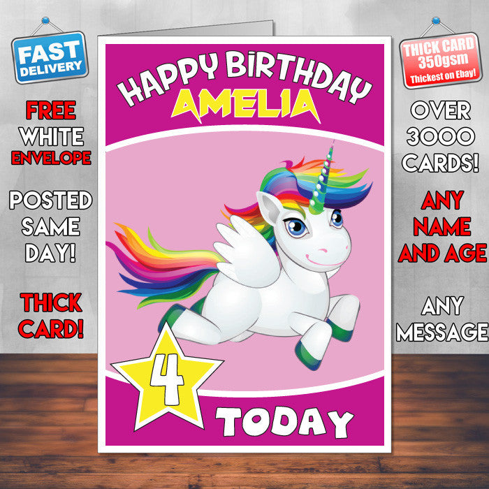 Personalised Fairy Horse Birthday Card (SA)