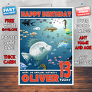 Personalised Fish Tank Style Inspired Cartoon Birthday Card (SA)