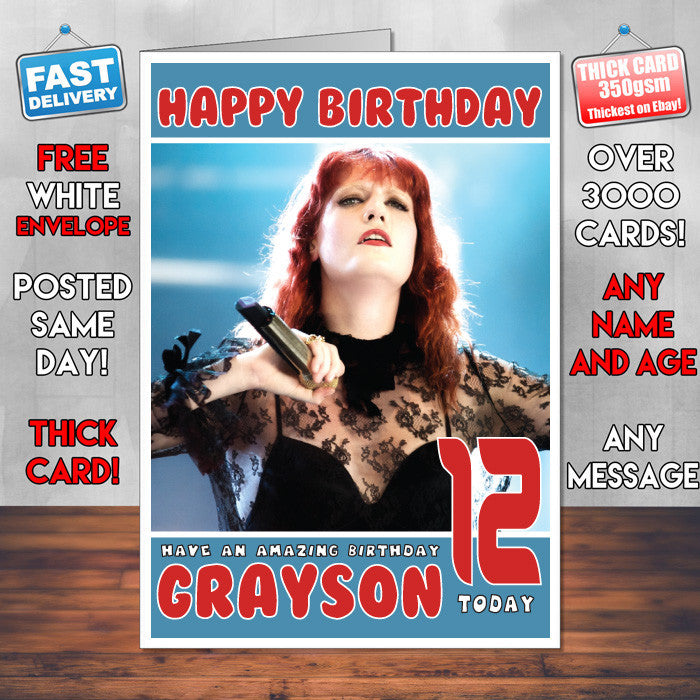 Personalised Florence And The Machine 2 Celebrity Inspired Style Birthday Card (SA)