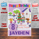 Personalised Footy Pups 10 Style Theme Personalised Kidshows Birthday Card (SA)
