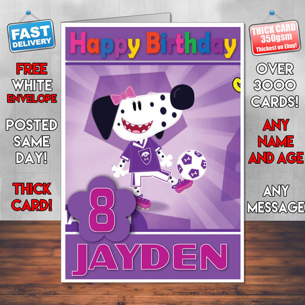 Personalised Footy Pups 1 Style Theme Personalised Kidshows Birthday Card (SA)