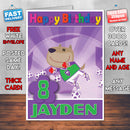 Personalised Footy Pups 2 Style Theme Personalised Kidshows Birthday Card (SA)