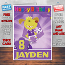 Personalised Footy Pups 4 Style Theme Personalised Kidshows Birthday Card (SA)