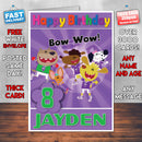 Personalised Footy Pups 7 Style Theme Personalised Kidshows Birthday Card (SA)