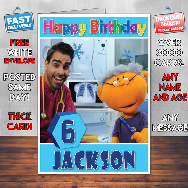 Personalised Get Well Soon 2 Style Theme Personalised Kidshows Birthday Card (SA)