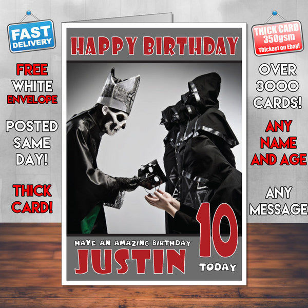 Personalised Ghost B C G Celebrity Birthday Card