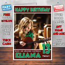 Personalised Girl Guitar Celebrity Inspired Style Birthday Card (SA)