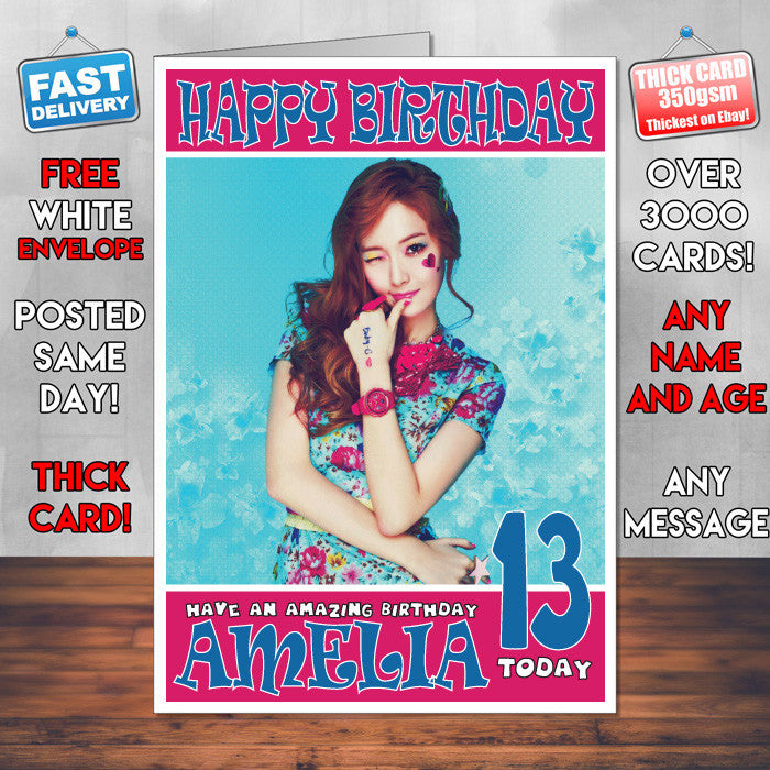 Personalised Girls Generation 3 Celebrity Inspired Style Birthday Card (SA)