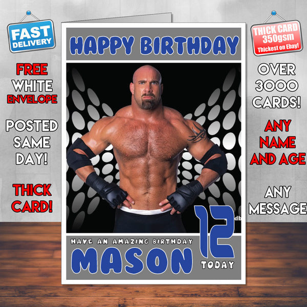 Personalised Goldberg 2 WWE Inspired Style Birthday Card (SA)