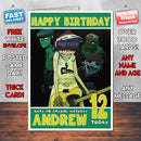 Personalised Gorillaz INSPIRED THEME Music Birthday Card (SA)