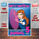 Personalised Gwen Ben 10 Style Inspired Cartoon Birthday Card (SA)