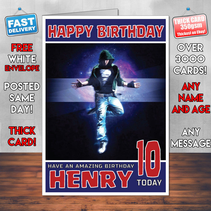 Personalised HIP HOP Dance 2 Celebrity Inspired Style Birthday Card (SA)
