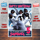 Personalised Happy Feet 2 Style Inspired Cartoon Birthday Card (SA)