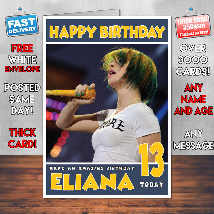 Personalised Hayley Williams 1 Celebrity Inspired Style Birthday Card (SA)