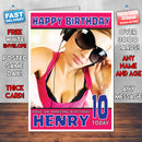 Personalised Headphones DJ Celebrity Inspired Style Birthday Card (SA)