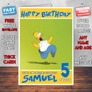 Personalised Homer Crazy Dance Style Inspired Cartoon Birthday Card (SA)