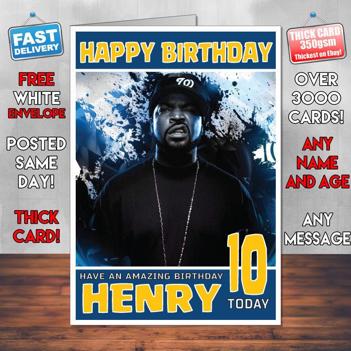 Personalised ICE CUBE Celebrity Inspired Style Birthday Card (SA)