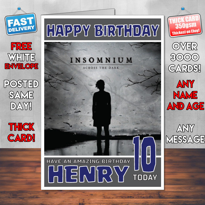 Personalised INSOMNIUM Celebrity Inspired Style Birthday Card (SA)