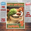 Personalised Ice Age 3 Dawn Of The Dinosaurs Buck Style Inspired Cartoon Birthday Card (SA)