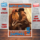 Personalised Ice Age Dawn Of The Dinosaurs Style Inspired Cartoon Birthday Card (SA)