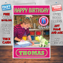 Personalised Iconicles 4 Style Theme Personalised Kidshows Birthday Card (SA)
