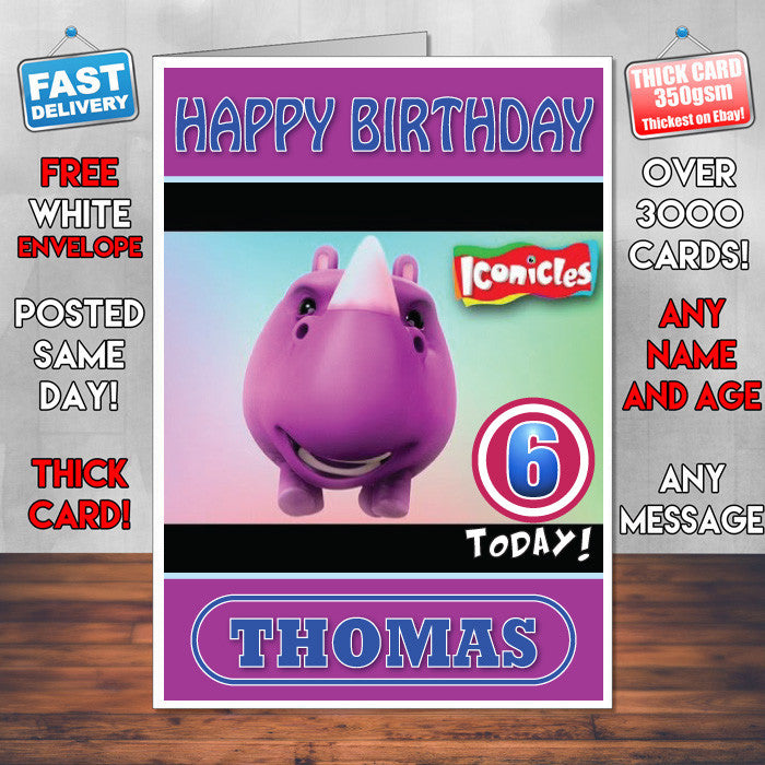 Personalised Iconicles 6 Style Theme Personalised Kidshows Birthday Ca