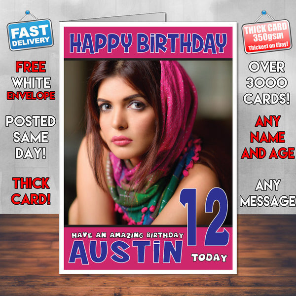 Personalised Ihana Dhillon Inspired Theme Celebrity Birthday Card